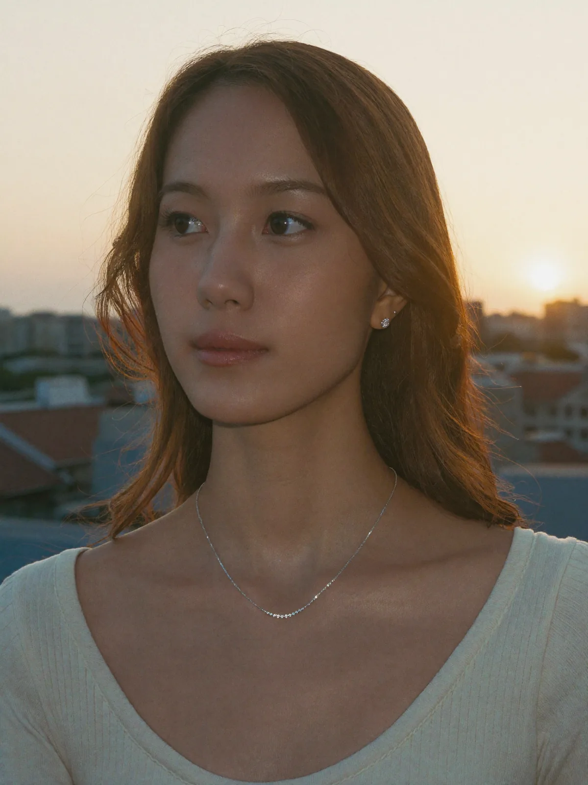Golden-hour rim-lit portrait